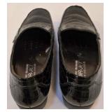 LR - Mephisto AirJet Crocodile-Texture Leather Loafers - Black - Made in Portugal