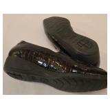 LR - Mephisto AirJet Crocodile-Texture Leather Loafers - Black - Made in Portugal