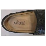 LR - Alegria KEL-431 Slip-On Shoes - Leather Upper, Black Floral Embossed - EU 40 / US 9