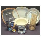 K - J Preziosi Lavorato Glass - Linen Effects Versailles Ambience Bowl - Murano Goblet - Imperial Plate