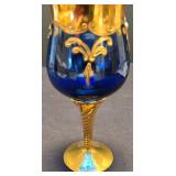 K - J Preziosi Lavorato Glass - Linen Effects Versailles Ambience Bowl - Murano Goblet - Imperial Plate