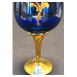 K - J Preziosi Lavorato Glass - Linen Effects Versailles Ambience Bowl - Murano Goblet - Imperial Plate
