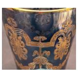 K - J Preziosi Lavorato Glass - Linen Effects Versailles Ambience Bowl - Murano Goblet - Imperial Plate