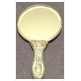 LR - Janeke Folding Mirror with Leather Case (Made in Italy) & Silver-tone Hand Mirror