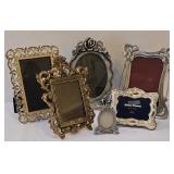 LR - Antique Ornate Picture Frames (Lot of 7) - Silver-Plated & Gold-Tone