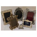LR - Antique Ornate Picture Frames (Lot of 7) - Silver-Plated & Gold-Tone
