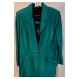LR - Vintage Princess Florence Green Skirt Suit with Black Blouse - Made in Italy