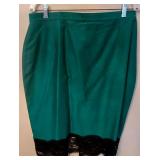 LR - Vintage Princess Florence Green Skirt Suit with Black Blouse - Made in Italy