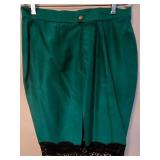 LR - Vintage Princess Florence Green Skirt Suit with Black Blouse - Made in Italy