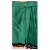 LR - Vintage Princess Florence Green Skirt Suit with Black Blouse - Made in Italy
