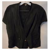 LR - Vintage Princess Florence Green Skirt Suit with Black Blouse - Made in Italy