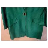 LR - Vintage Princess Florence Green Skirt Suit with Black Blouse - Made in Italy
