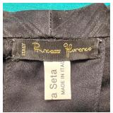 LR - Vintage Princess Florence Green Skirt Suit with Black Blouse - Made in Italy
