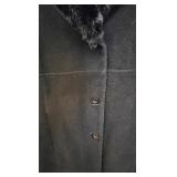 LR - Jones New York Wool Blend A-line Jacket with Faux Fur Collar - Black