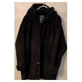 LR - Ralph Lauren Hooded Black Coat - Winter Outerwear, Classic Style