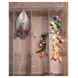 LR - Plano 3-Tray Tackle Box w/ Lures, Minnow Bucket & Knife