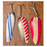 LR - Len Thompson Vintage Spoons Lot - Hunter Tail & Huskie Junior Lures