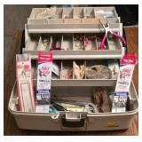 LR - Plano Tackle Box - Contents Include Fishing Lures, Hooks, Pliers & Accessories