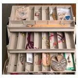 LR - Plano Tackle Box - Contents Include Fishing Lures, Hooks, Pliers & Accessories