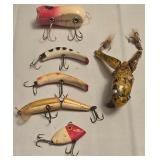 LR - Vintage Wooden Fishing Lures (Lot of 6)