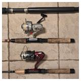 LR - Eagle Claw Star Fire Downrigger Rods with Reels - 3-Rod Lot