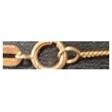 K - 14K Gold Necklace With Stone - 16" Long, 7 g