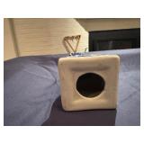 Blue and White Chinoiserie Candle Stick Set 2.5" x2.5" x 7" Tall