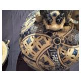 Vintage Blue and White Asian Incense Burner 12" Tall x 9" Diameter