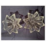 Pair of Crystal Eight Point Star Bowls, 4" Tall x 12" Diameter
