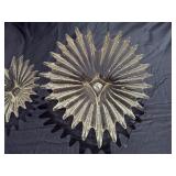 Palm Leaf Crystal Glass Display Bowls