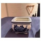 Blue and White Porcelain Planters and Small Bowl