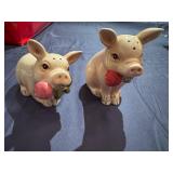 Vintage Fitz and Floyd Classic French Market Pigs with Beets Salt and Pepper Shakers