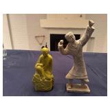 Two Decorative Asian Figurines: 6" x 12" Tall and 6" x 19" Tall