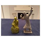 Two Decorative Asian Figurines: 6" x 12" Tall and 6" x 19" Tall