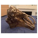 Vintage Ceramic Roaring Lion Figurine 9.5" x 8"