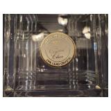 Vintage Lead Crystal Square Trinket Box with Gold Trim