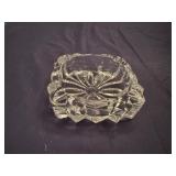 Pair of Vintage Glass Ash Trays (Owl Design 9" Diameter and Square is 5" x 5")
