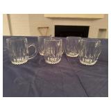 Five Crystal Irish Coffee Mugs