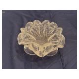 Mid Century Modern Hand-Blown Art Glass Bowl - Floral Design