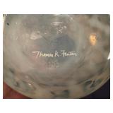 Hand Painted Fenton Art Glass Trellis Basket Signed by Thomas K. Fenton and the Artist K. Lupandus # 1363
