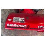 Yard Machine Snow Blower 5HP/22" Gas Powered Tecumseh Motor, Runs and Works