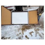 Cabinet Enclosed White Board with Pull Down Projection Screen (60" Wide x 4" Deep x 48" Tall)