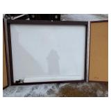Cabinet Enclosed White Board with Pull Down Projection Screen (60" Wide x 4" Deep x 48" Tall)