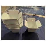 New Set of Four Porcelain Chinese Take-Out Containers