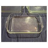 Three Rectangular Glass Pyrex Baking Dishes