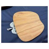 Wood and Metal Chip and Dip and Cheese Tray Serving Pieces