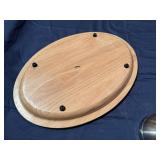 Wood and Metal Chip and Dip and Cheese Tray Serving Pieces