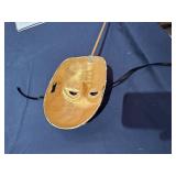 Hand Painted Venetian-Style Ceramic Masquerade Mask on a Stick