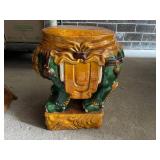 Vintage Sancai Glazed Foo Dog Garden Stool