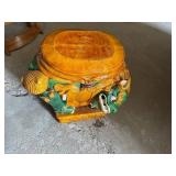 Vintage Sancai Glazed Foo Dog Garden Stool
